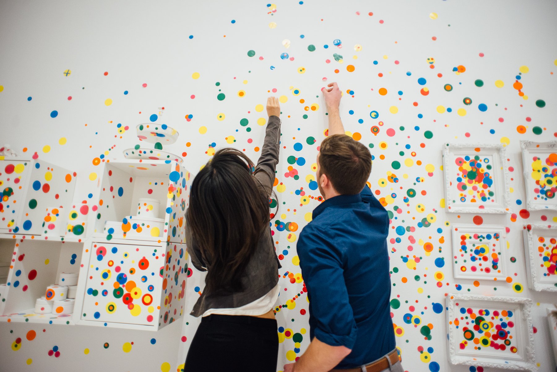 AJ Jan Yayoi Kusama Infinity Mirrors Proposal Engagement Photoshoot