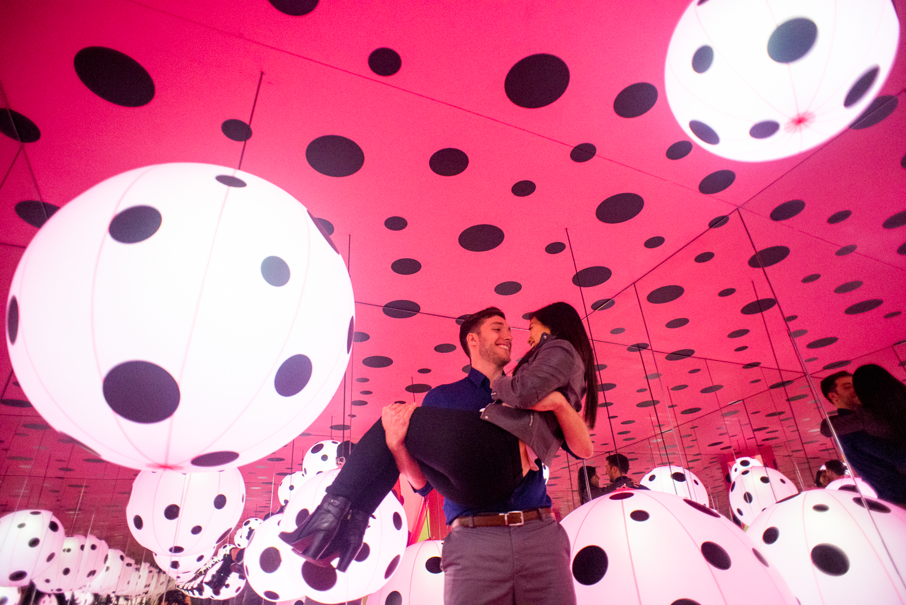 AJ Jan Yayoi Kusama Infinity Mirrors Proposal Engagement Photoshoot