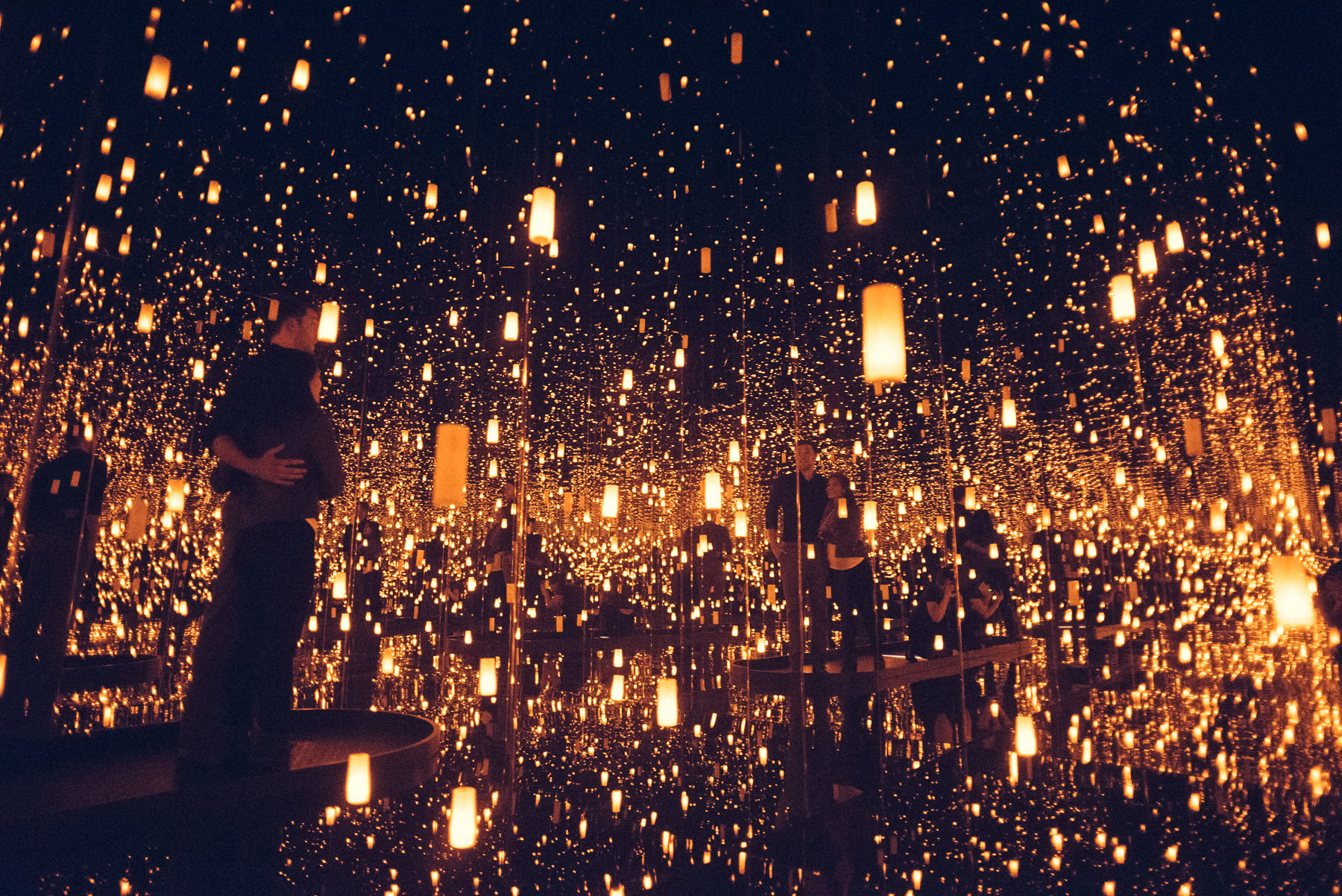 AJ Jan Yayoi Kusama Infinity Mirrors Proposal Engagement Photoshoot