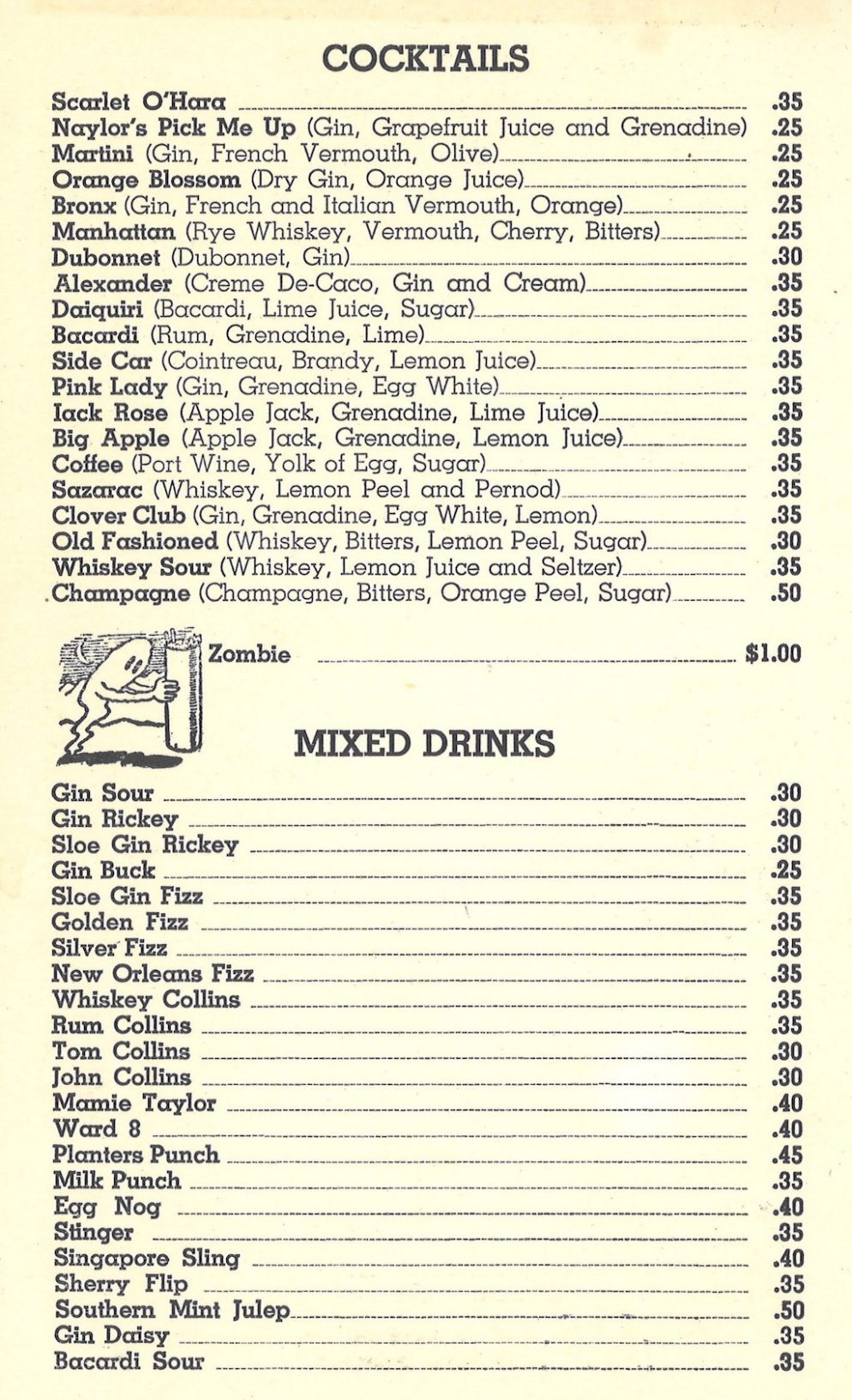 These Vintage DC Menus Will Make You Sad You Just Paid 14 for a