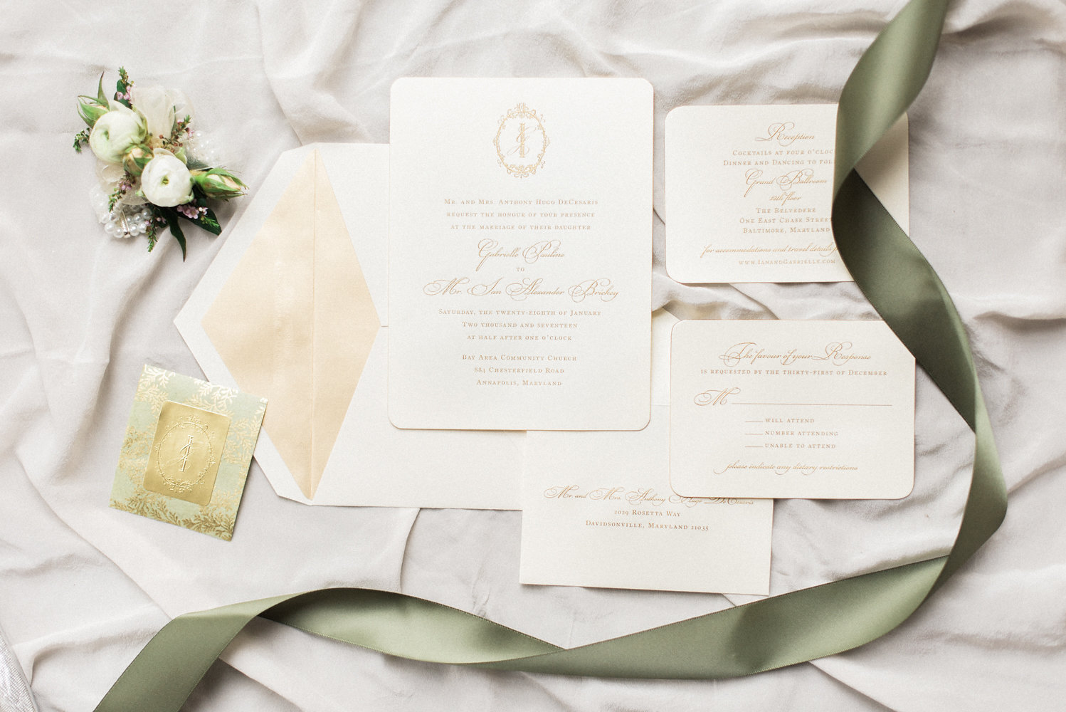 Gabrielle DeCesaris Ian Brickey Belvedere Joy Michelle Photography Blush Wedding Rolls Royce