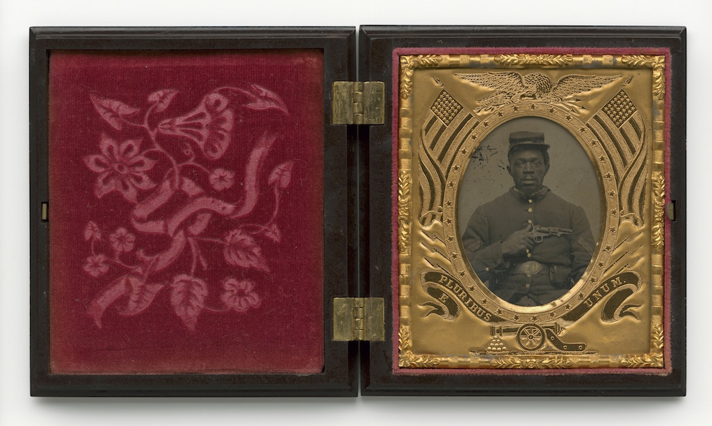 Tintype of an African American soldier - Washingtonian