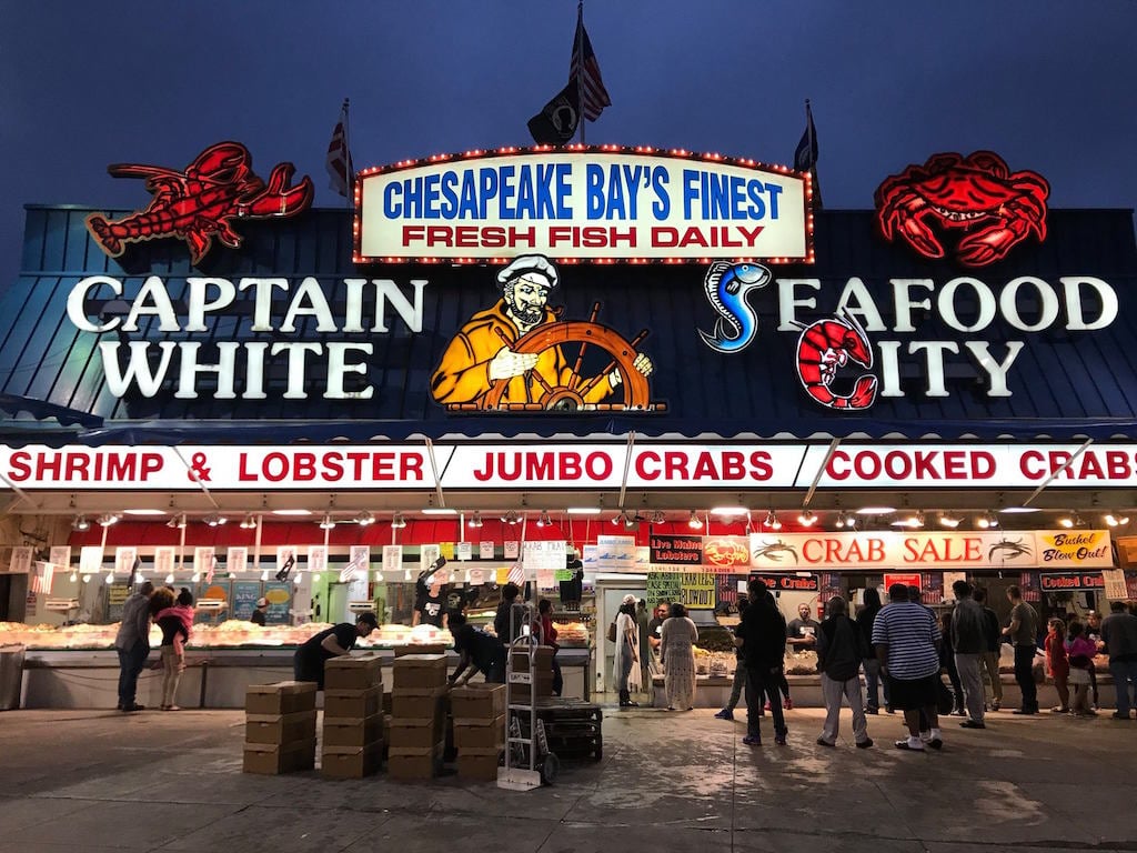Waterfront shop seafood market