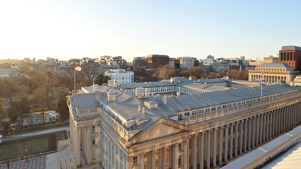 View of the White House from POV at the W. Photo via Wikimedia Commons.