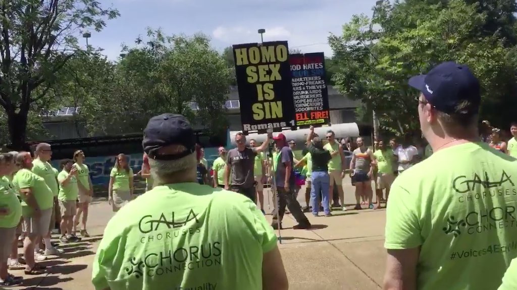 Gay Mens Chorus DC protesters