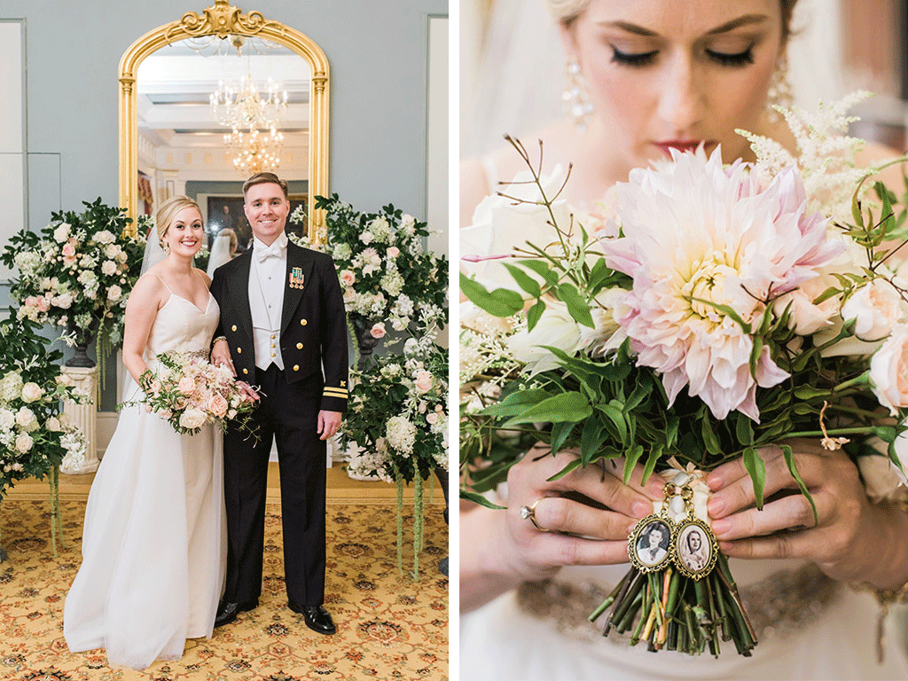 This Bride Married her Navy Lieutenant in a Touching Ceremony Filled with Family Heirlooms