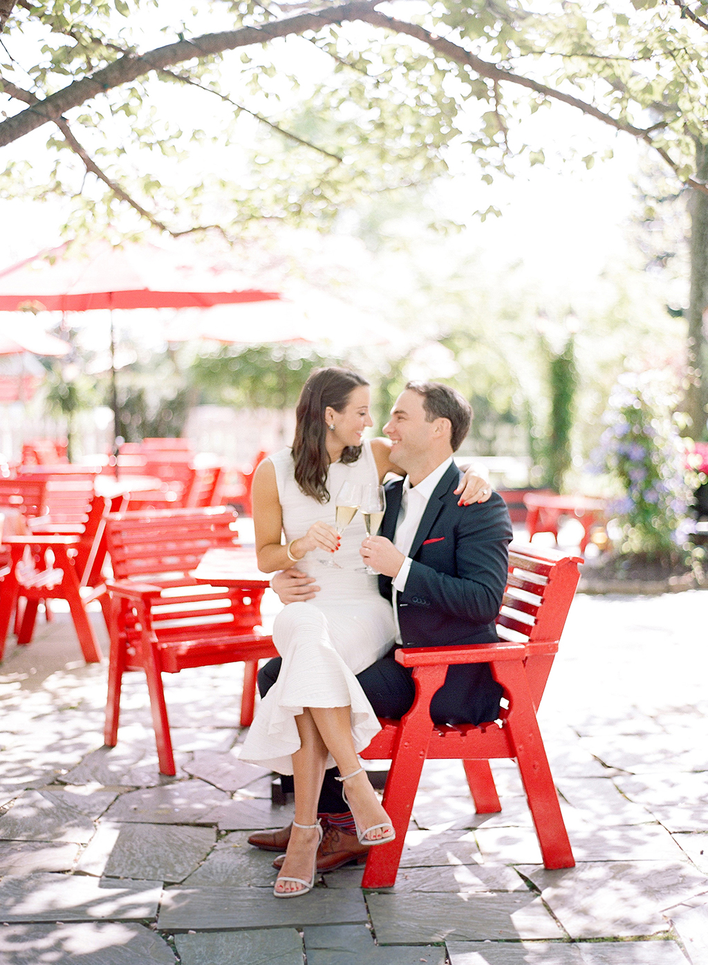 Ashley Julyan + Dustin Harris at L'Auberge Chez Francois | Audra Wrisley Photography French Engagement Shoot in Virginia