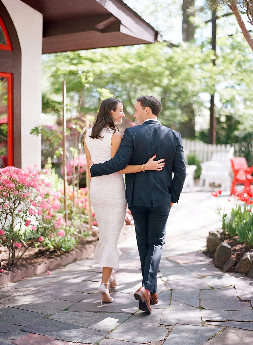 Ashley Julyan + Dustin Harris at L'Auberge Chez Francois | Audra Wrisley Photography French Engagement Shoot in Virginia