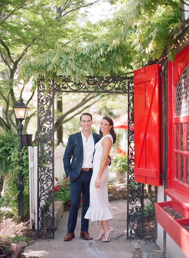 Ashley Julyan + Dustin Harris at L'Auberge Chez Francois | Audra Wrisley Photography French Engagement Shoot in Virginia