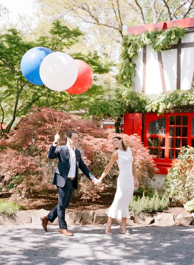 Ashley Julyan + Dustin Harris at L'Auberge Chez Francois | Audra Wrisley Photography French Engagement Shoot in Virginia