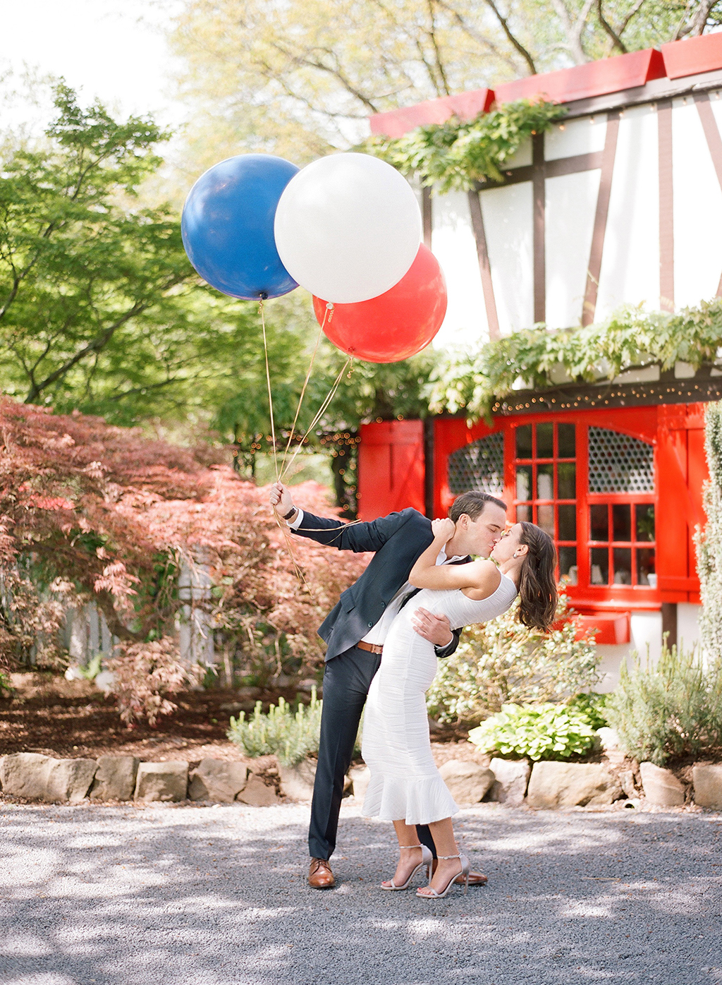 Ashley Julyan + Dustin Harris at L'Auberge Chez Francois | Audra Wrisley Photography French Engagement Shoot in Virginia