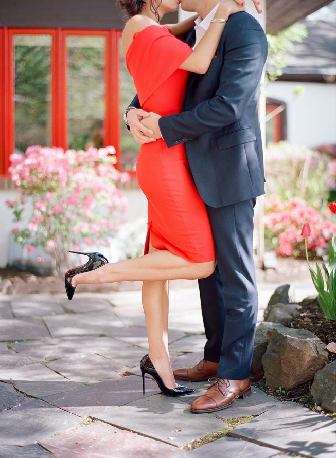 Ashley Julyan + Dustin Harris at L'Auberge Chez Francois | Audra Wrisley Photography French Engagement Shoot in Virginia