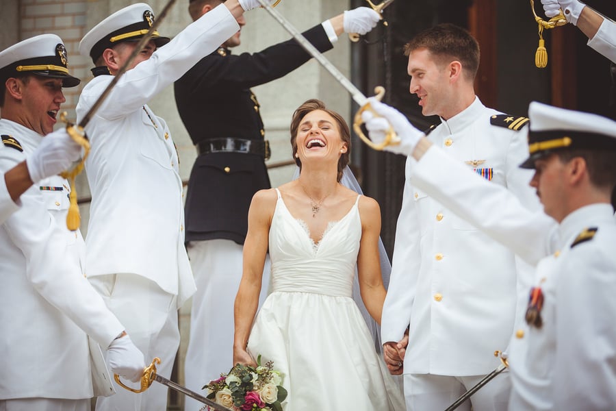 The Nautical Portraits at this Navy Aviator’s Annapolis Wedding Yes that's a crew boathouse. And the Navy-Marine Corps Memorial Stadium football field.