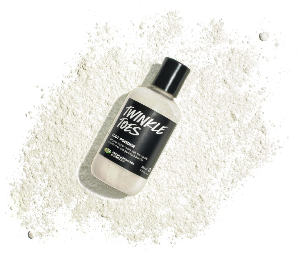 sweat-proof beauty products LUSH twinkle toes foot powder