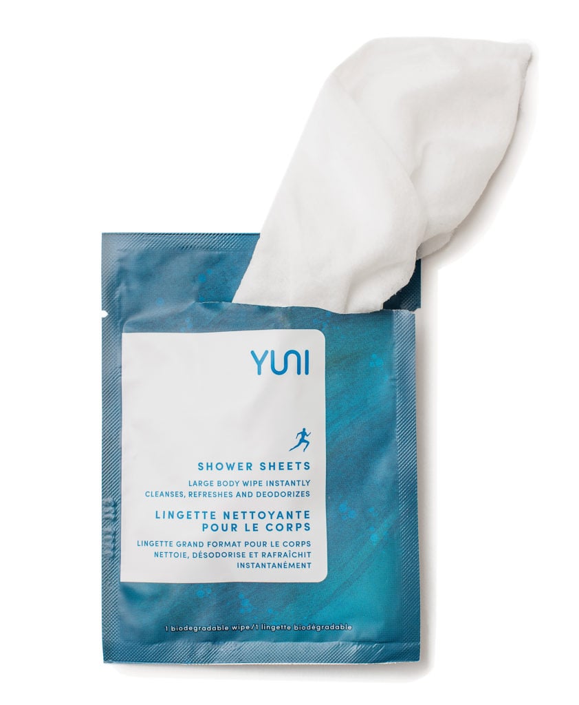 sweat-proof beauty products Yuni shower sheets