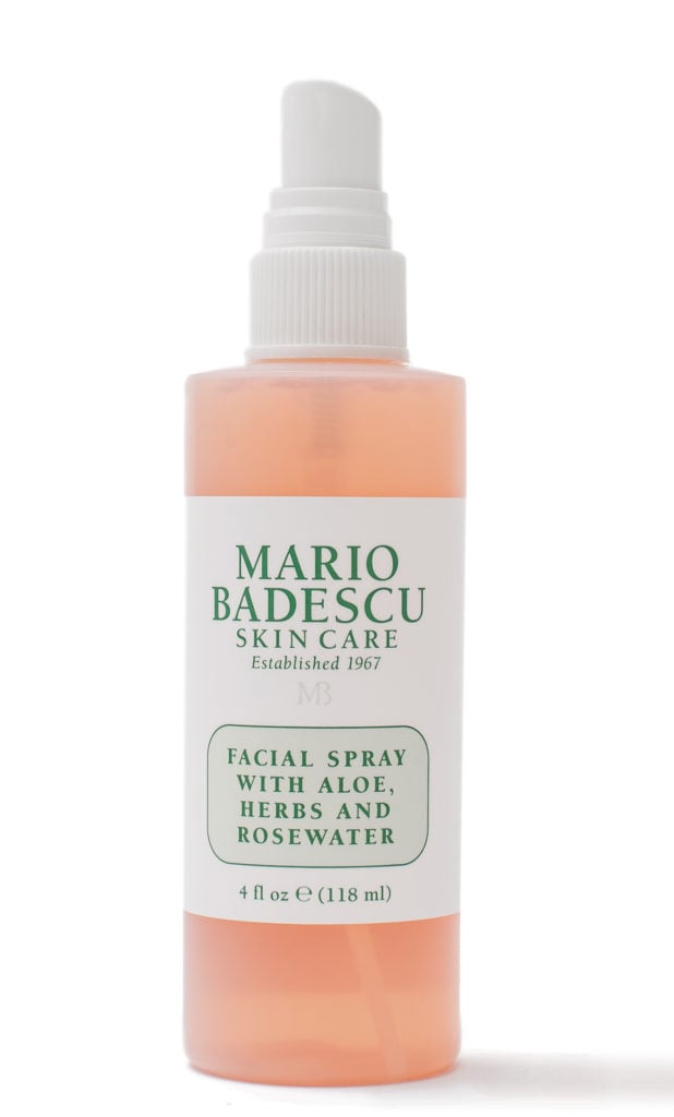 sweat-proof beauty products mario badescu skin care fashion spray with aloe, herbs and rosewater