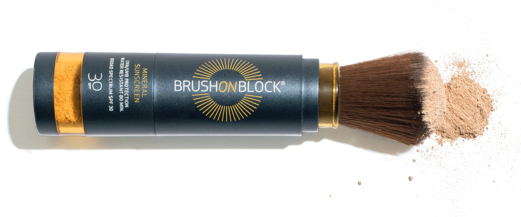 sweat-proof beauty products brush on block mineral sunscreen