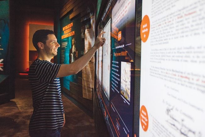 Interactive digital wall. Photograph by J. Fusco for Visit Philadelphia.