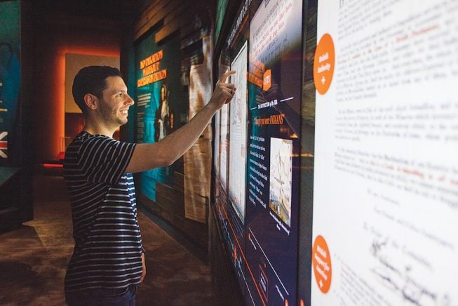 Interactive digital wall. Photograph by J. Fusco for Visit Philadelphia. Interactive digital wall. Photograph by J. Fusco for Visit Philadelphia.