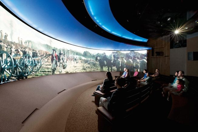 4-D film experience. Photograph Courtesy of Virginia’s American Revolution Museum at Yorktown. 4-D film experience. Photograph Courtesy of Virginia’s American Revolution Museum at Yorktown.