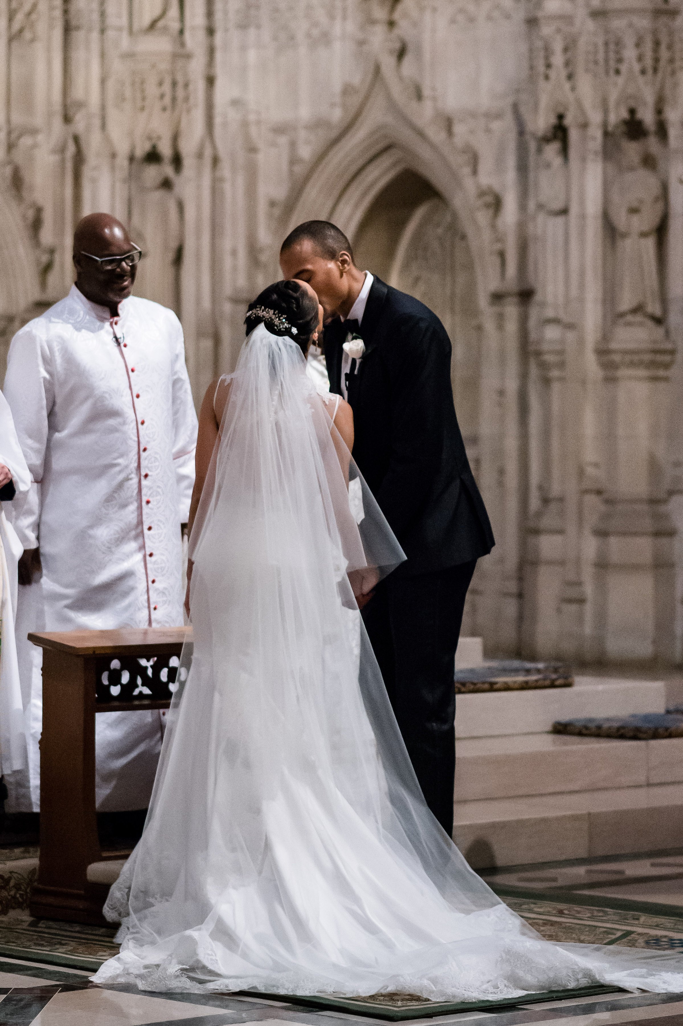 pnina tornai silk backless gown national cathedral Lauren Brown and Cameron Lewis