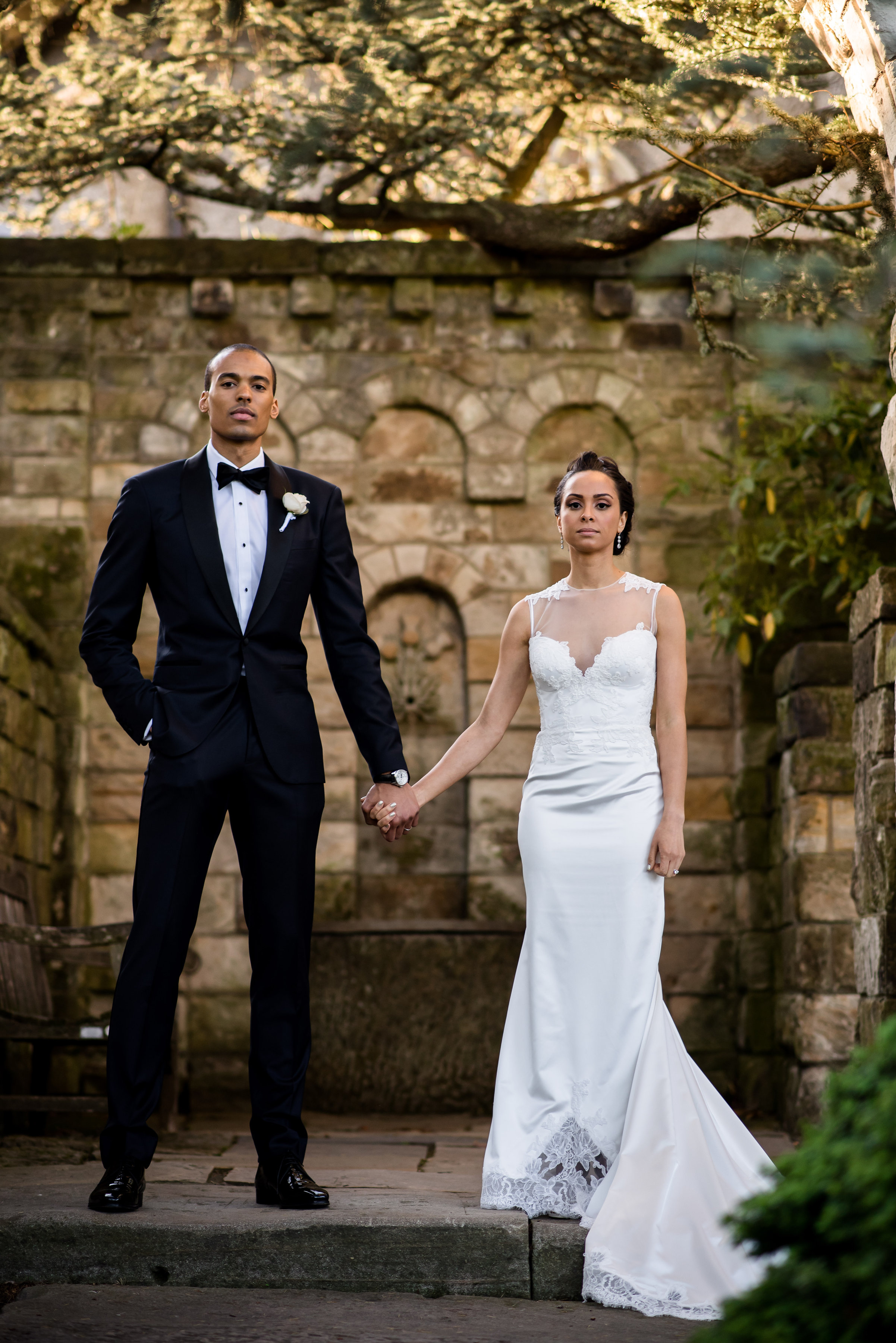 pnina tornai silk backless gown national cathedral Lauren Brown and Cameron Lewis