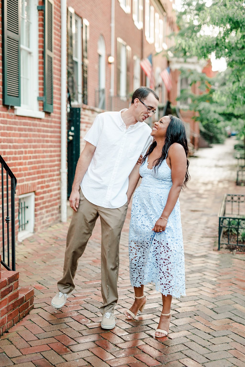 Magic Hour Engagement Photoshoot at the Historic Georgetown Canals and Waterfront Brooke McClure Daniel Scott