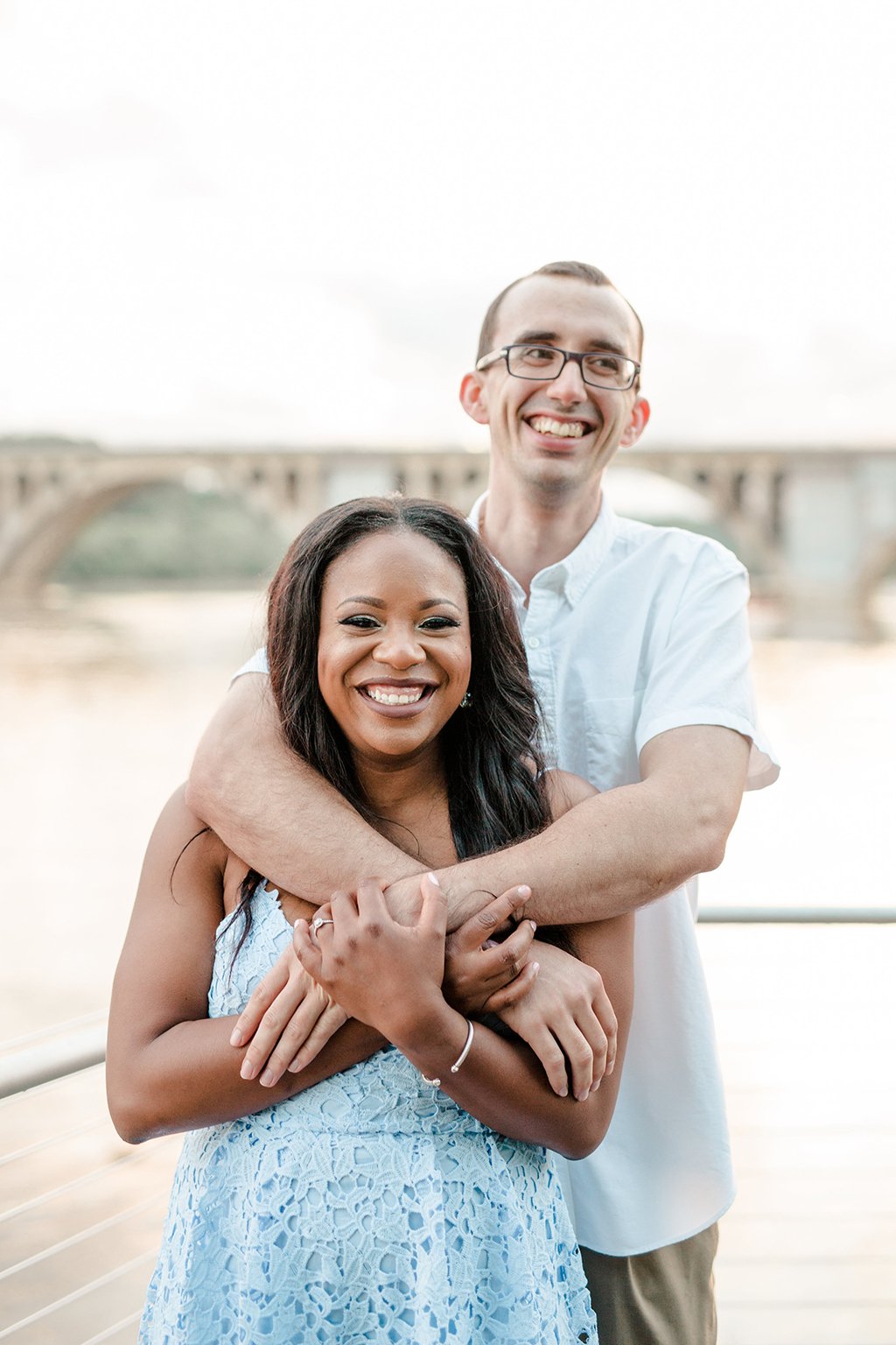 Magic Hour Engagement Photoshoot at the Historic Georgetown Canals and Waterfront Brooke McClure Daniel Scott