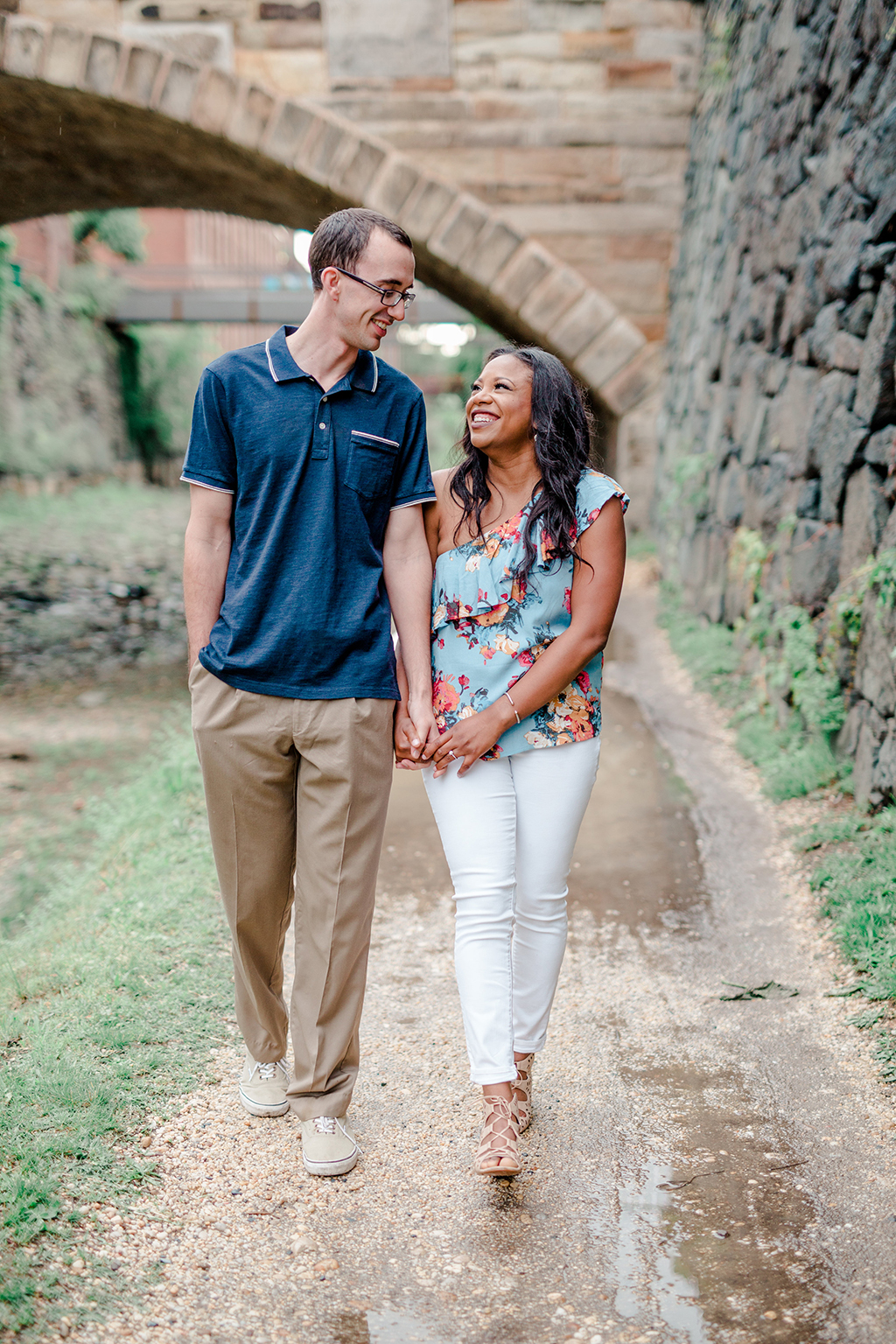 Magic Hour Engagement Photoshoot at the Historic Georgetown Canals and Waterfront Brooke McClure Daniel Scott