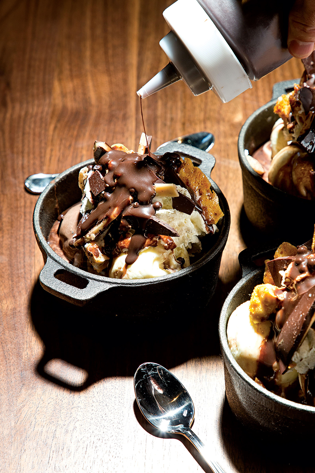 The Riggsby pastry chef Alex Levin’s multi-textured brownie sundae. (No, it’s not made with that kind of pot.) Photograph by Scott Suchman.