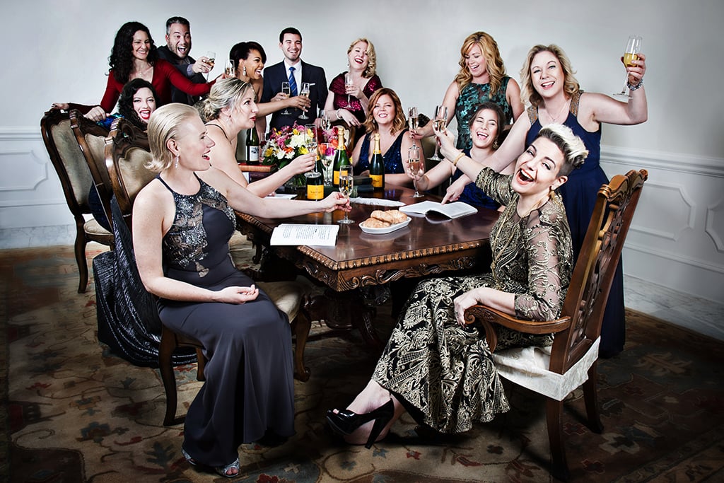 Angela Lauria, at the head of the table, with her budding personal-growth experts. Photograph by Monica True.