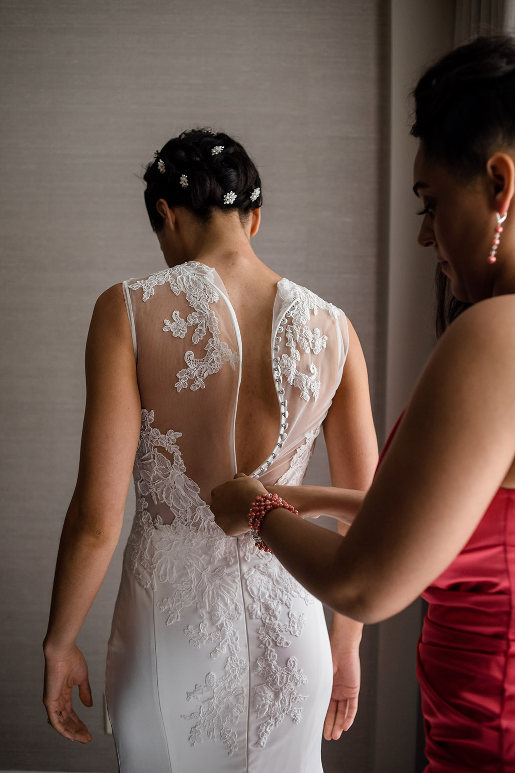 pnina tornai silk backless gown national cathedral Lauren Brown and Cameron Lewis