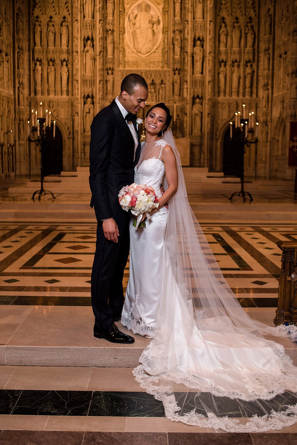 pnina tornai silk backless gown national cathedral Lauren Brown and Cameron Lewis