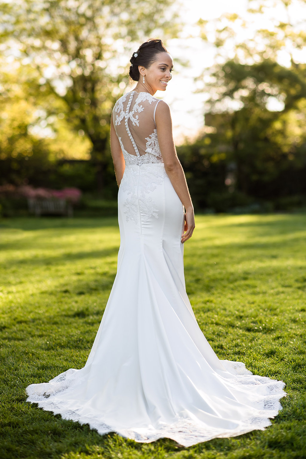 pnina tornai silk backless gown national cathedral Lauren Brown and Cameron Lewis