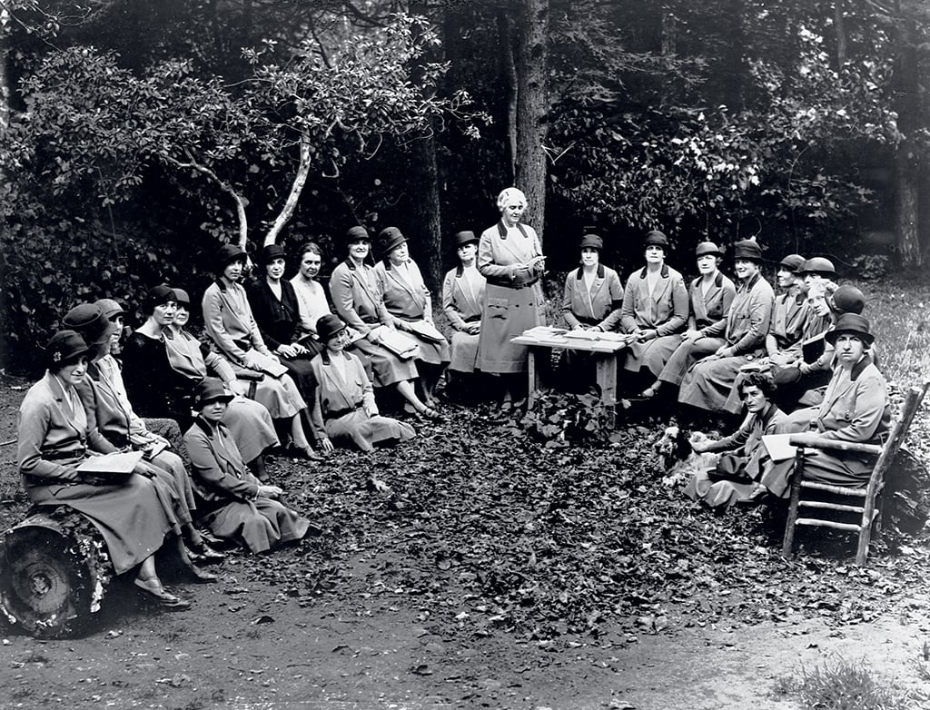 At the retreat that President and Mrs. Hoover built in Shenandoah National Park, they hosted guests such as leaders from the Girl Scouts of America. Photograph by Getty Images.