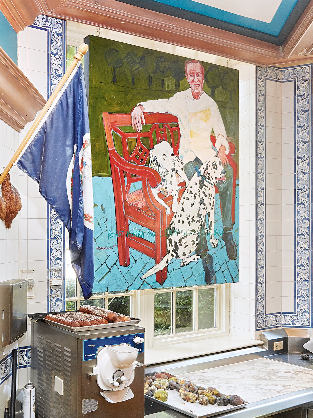 A painting of O'Connell and the inn's original dalmatians hangs in the kitchen.