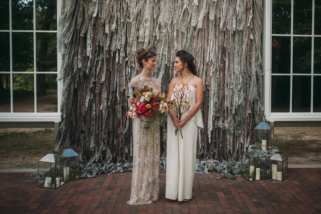 Two Stylish Brides, One VERY Gorgeous Venue: We Love The Anniversary Photos at this Cool Outdoor Church in Virginia