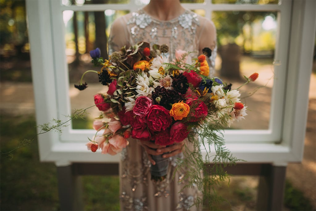 virginia polegreen church historic outdoor church Bethany Frazier and Ashleigh Lum Ruie & Grace insanely stylish bridal jumpsuit