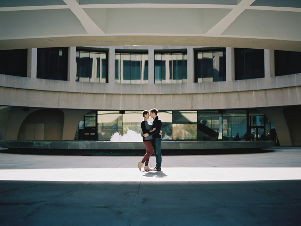 alatheia and eric larsen, offbeat engagement photos dc EPA justice department Metro engagement photoshoot Steven Burkenkemper of Birchfields