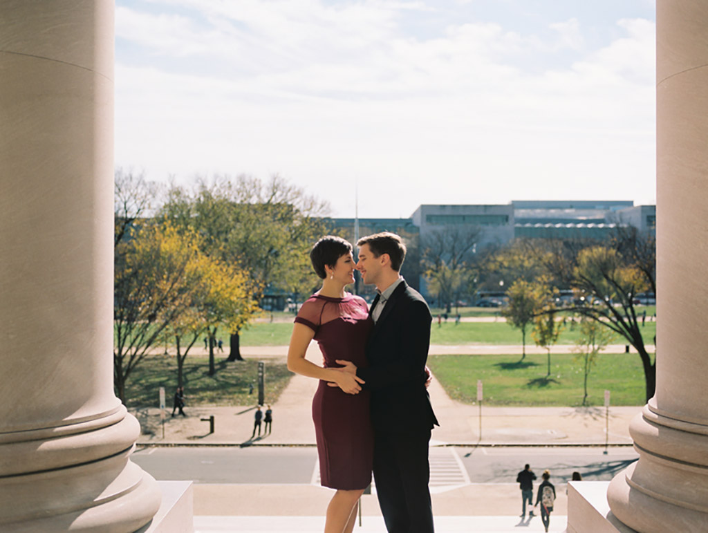 alatheia and eric larsen, offbeat engagement photos dc EPA justice department Metro engagement photoshoot Steven Burkenkemper of Birchfields