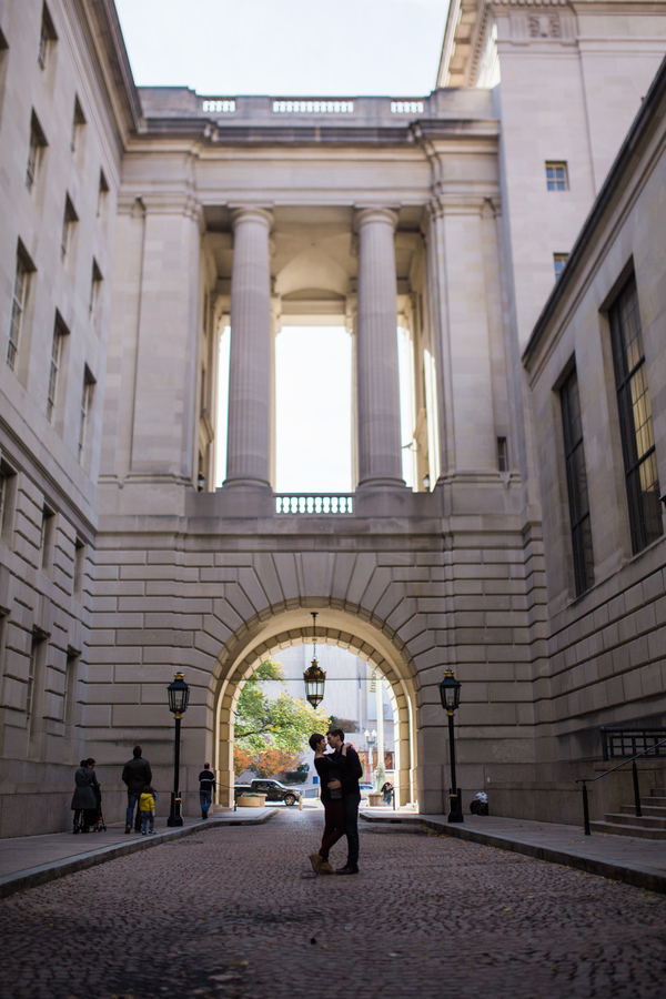 alatheia and eric larsen, offbeat engagement photos dc EPA justice department Metro engagement photoshoot Steven Burkenkemper of Birchfields