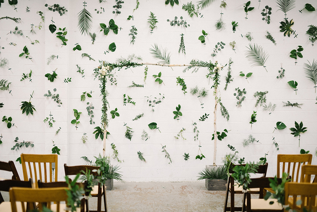 plant wall modern brewery industrial wedding 7 locks brewing the kama photography