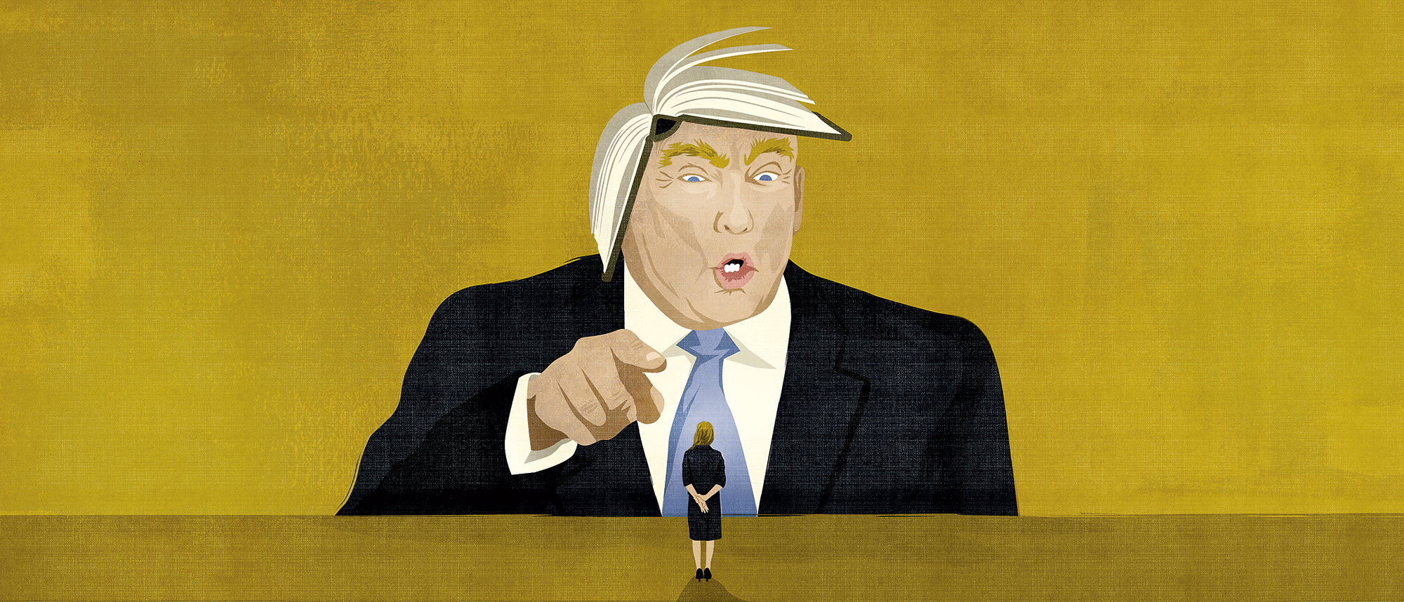 Trump.fiction - Washingtonian Illustration by Benedetto Cristofani.