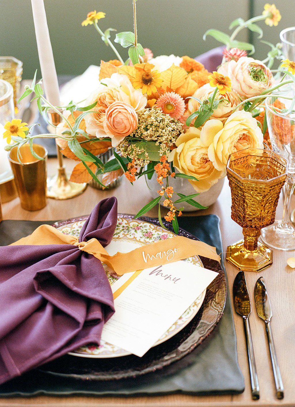 modern marigold yellow thanksgiving table lisa blume cheers darling dc sweetroot village