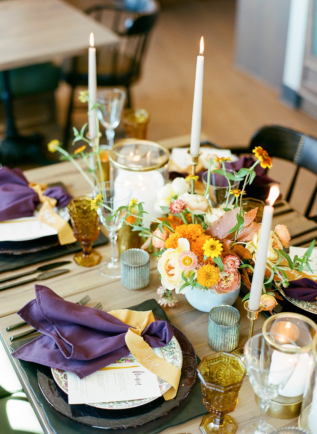 modern marigold yellow thanksgiving table lisa blume cheers darling dc sweetroot village