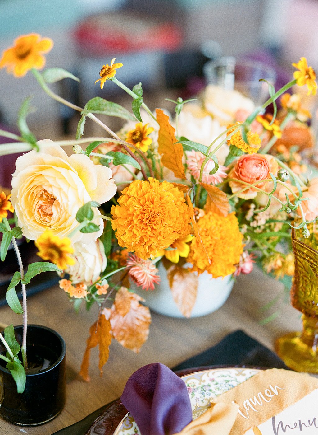 modern marigold yellow thanksgiving table lisa blume cheers darling dc sweetroot village