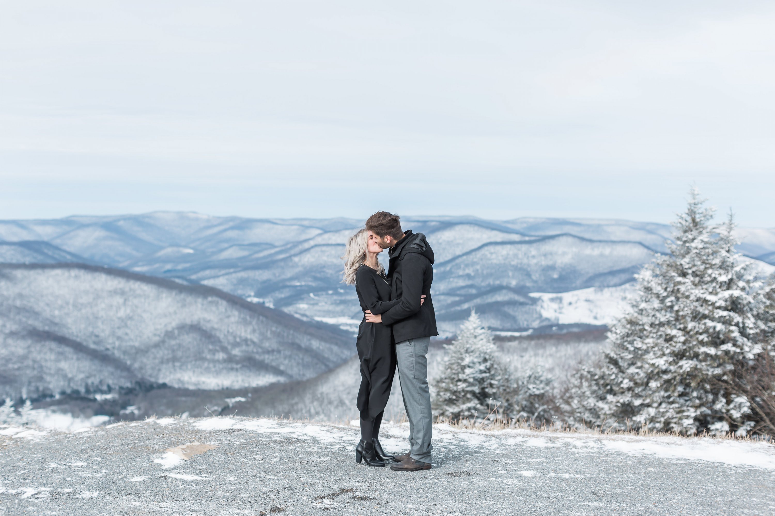 snowshoe mountain resort west virginia DC couple engagement wintery weekend getaway snow engagement snowy engagement