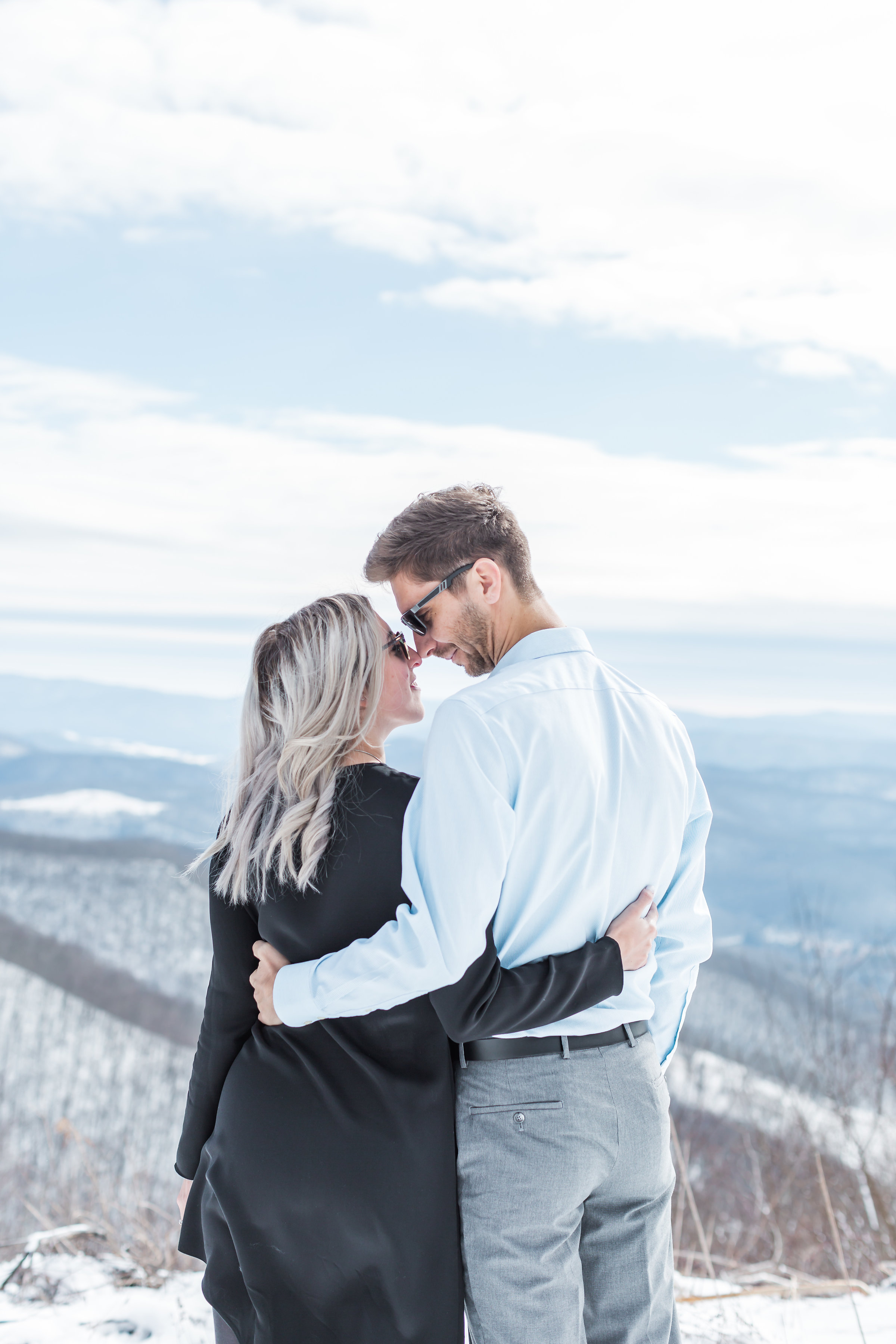 snowshoe mountain resort west virginia DC couple engagement wintery weekend getaway snow engagement snowy engagement