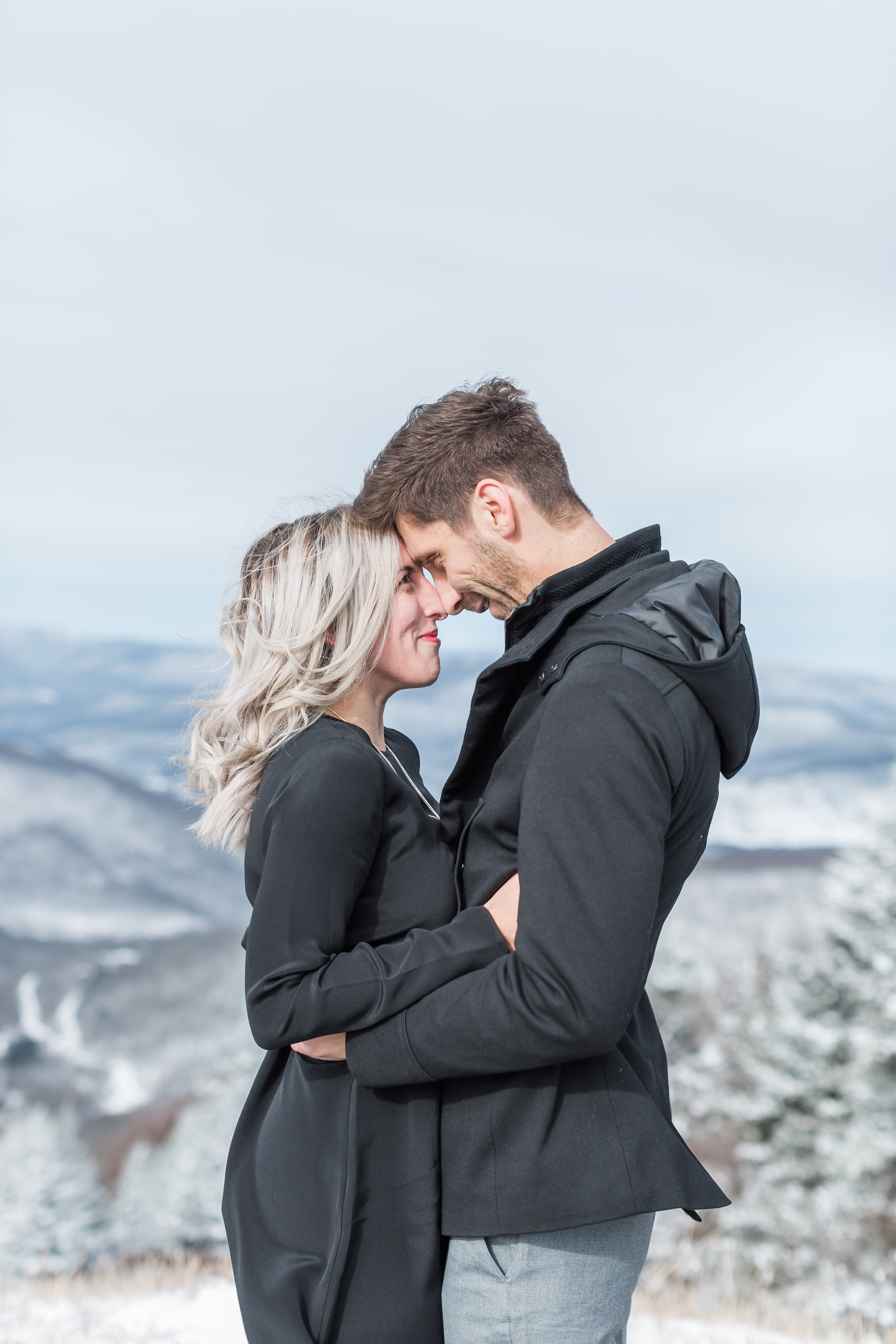 snowshoe mountain resort west virginia DC couple engagement wintery weekend getaway snow engagement snowy engagement