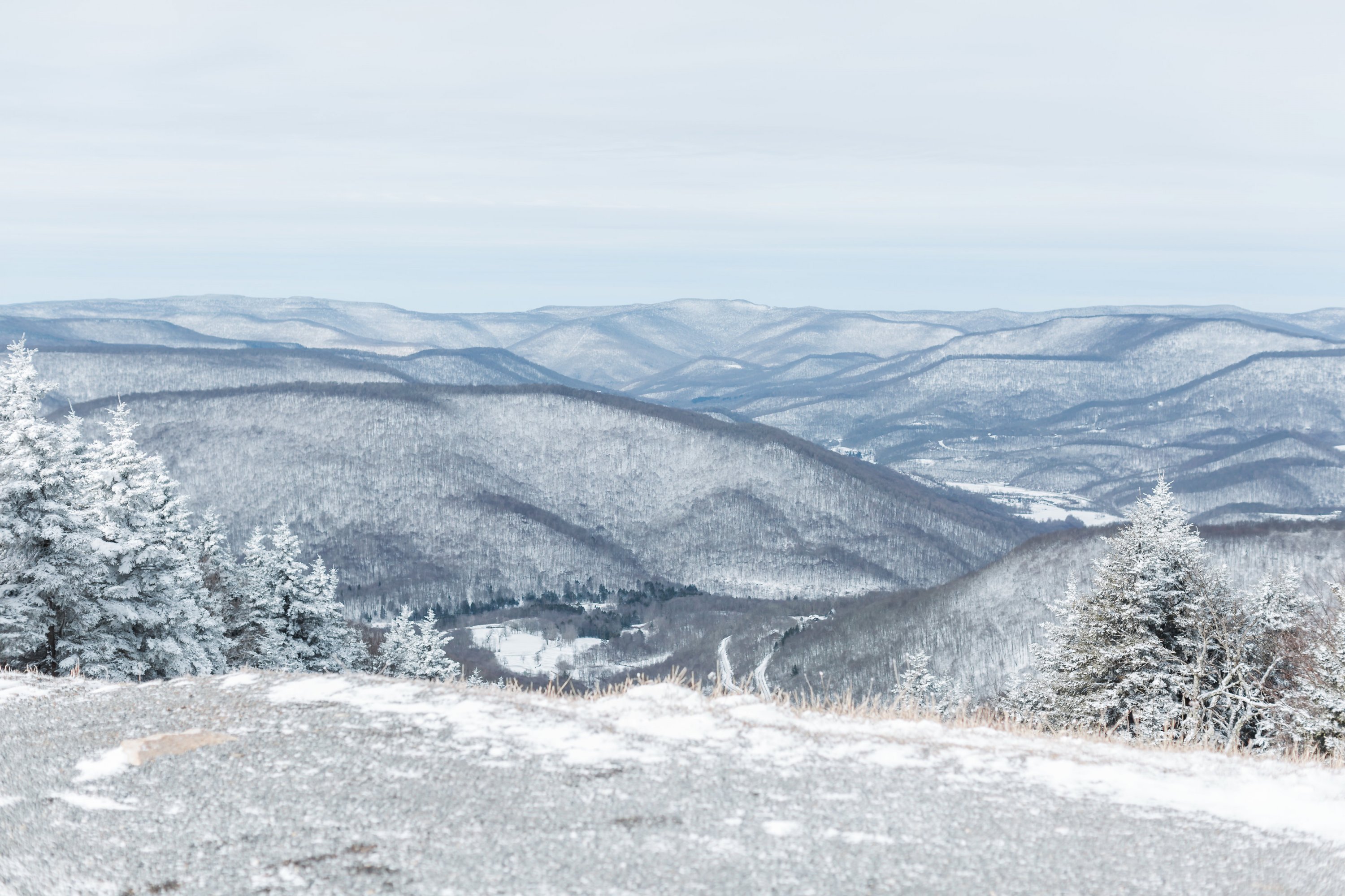 snowshoe mountain resort west virginia DC couple engagement wintery weekend getaway snow engagement snowy engagement